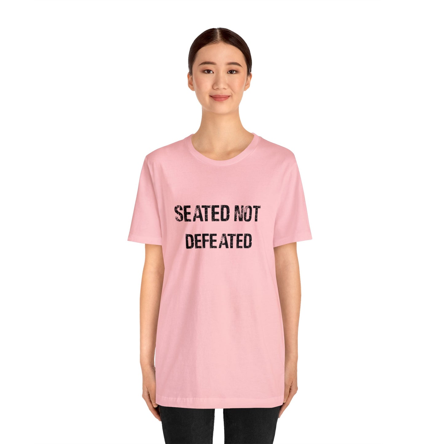 Seated Not Defeated Logo - Unisex Jersey Short Sleeve Tee