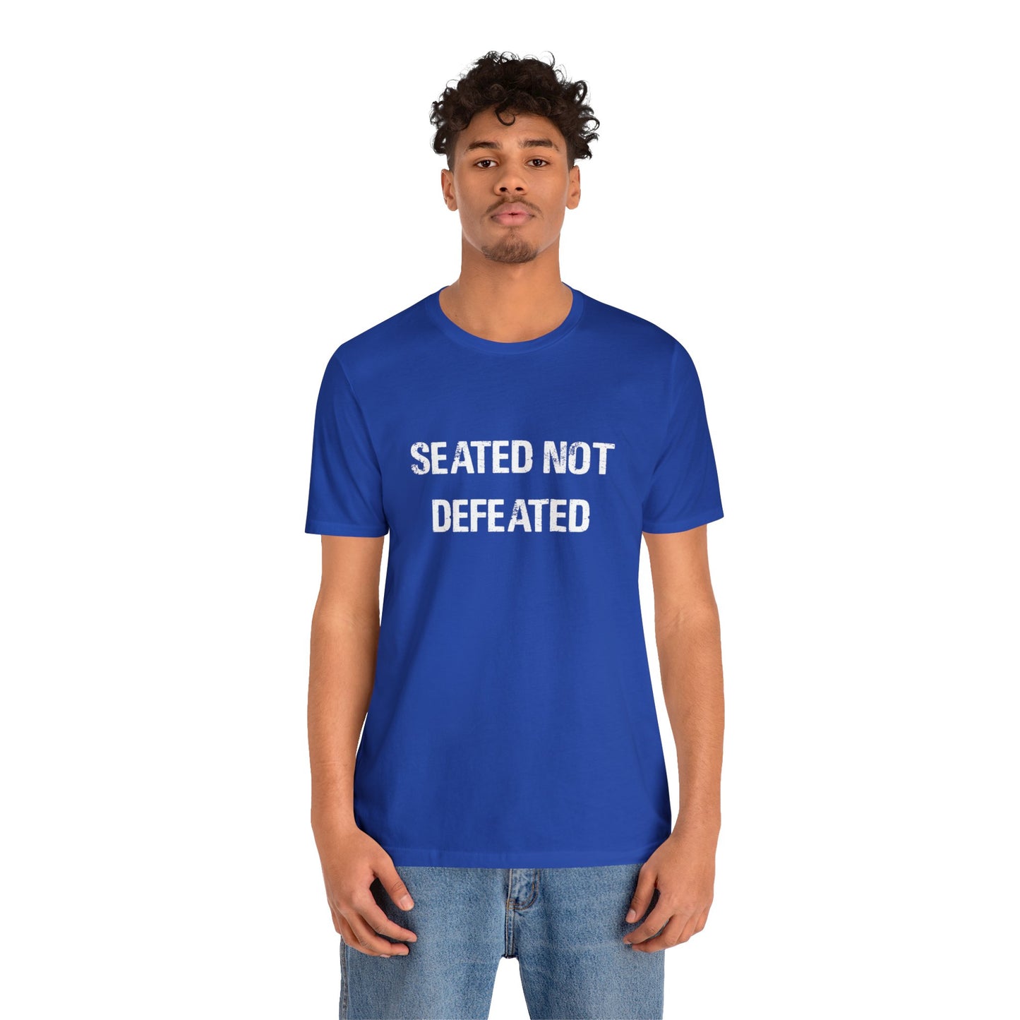 Seated Not Defeated Logo - Unisex Jersey Short Sleeve Tee