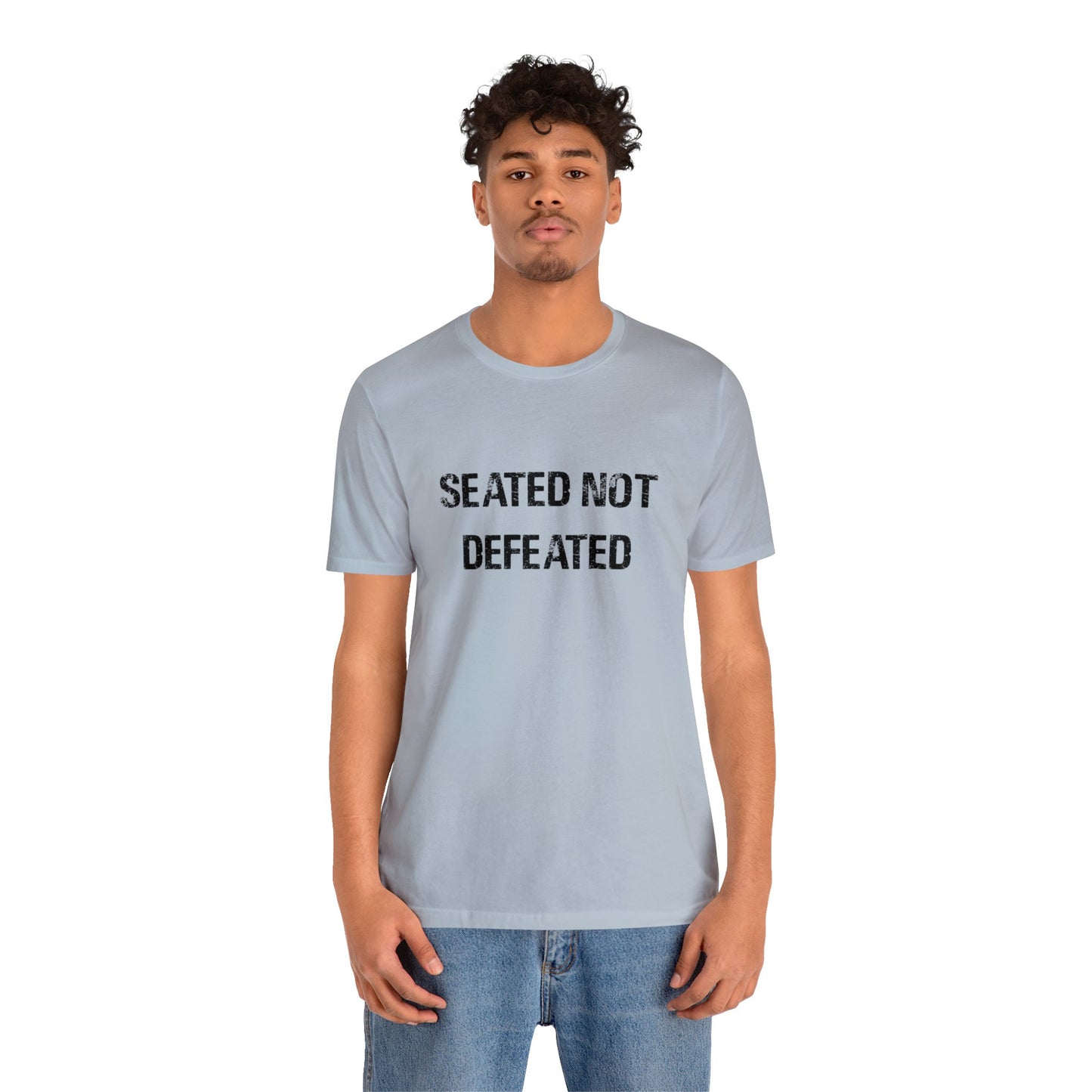 Seated Not Defeated Logo - Unisex Jersey Short Sleeve Tee