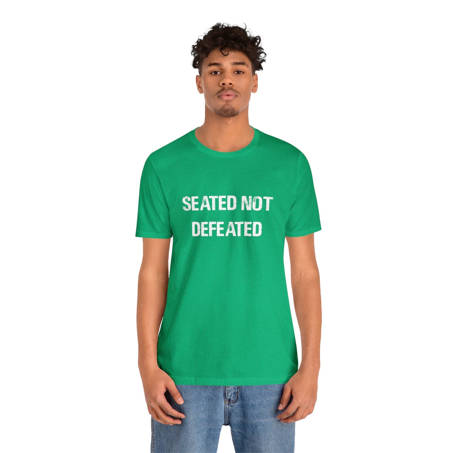 Seated Not Defeated Logo - Unisex Jersey Short Sleeve Tee