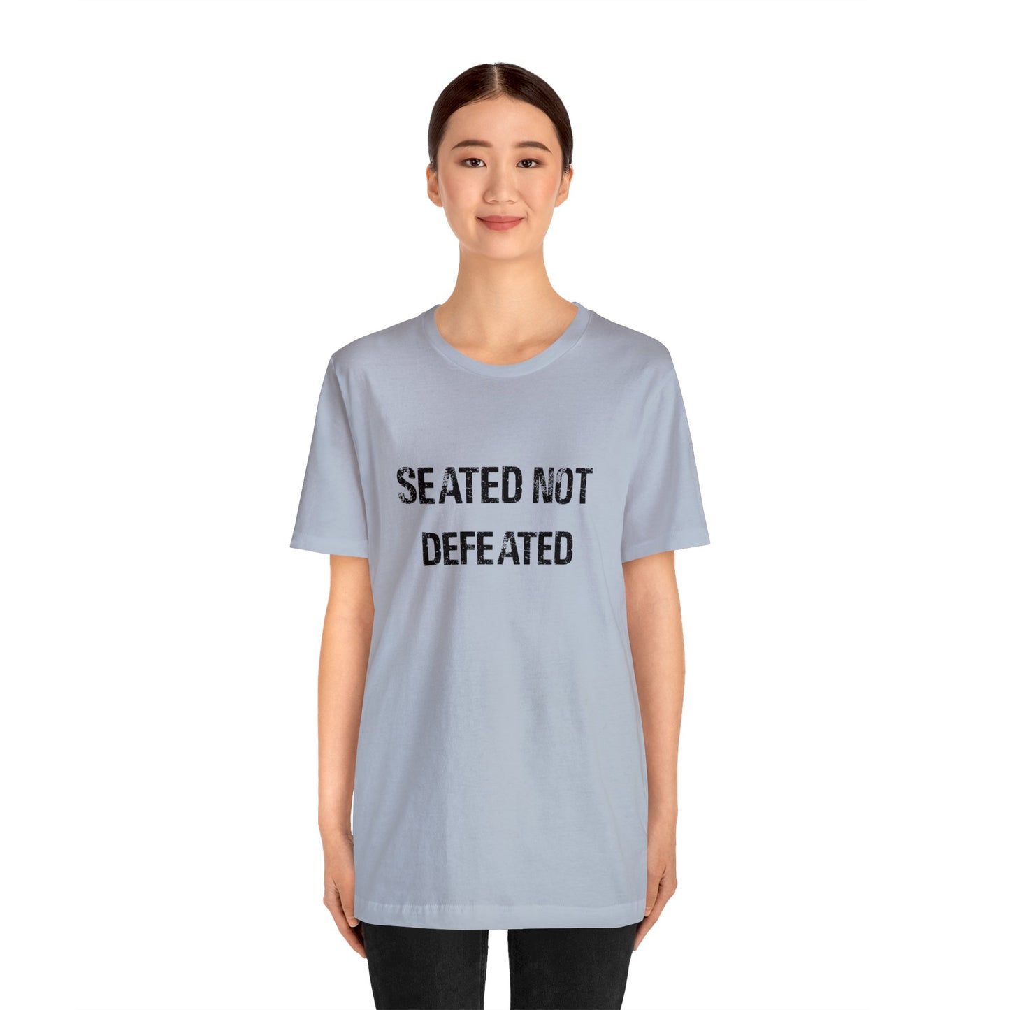 Seated Not Defeated Logo - Unisex Jersey Short Sleeve Tee
