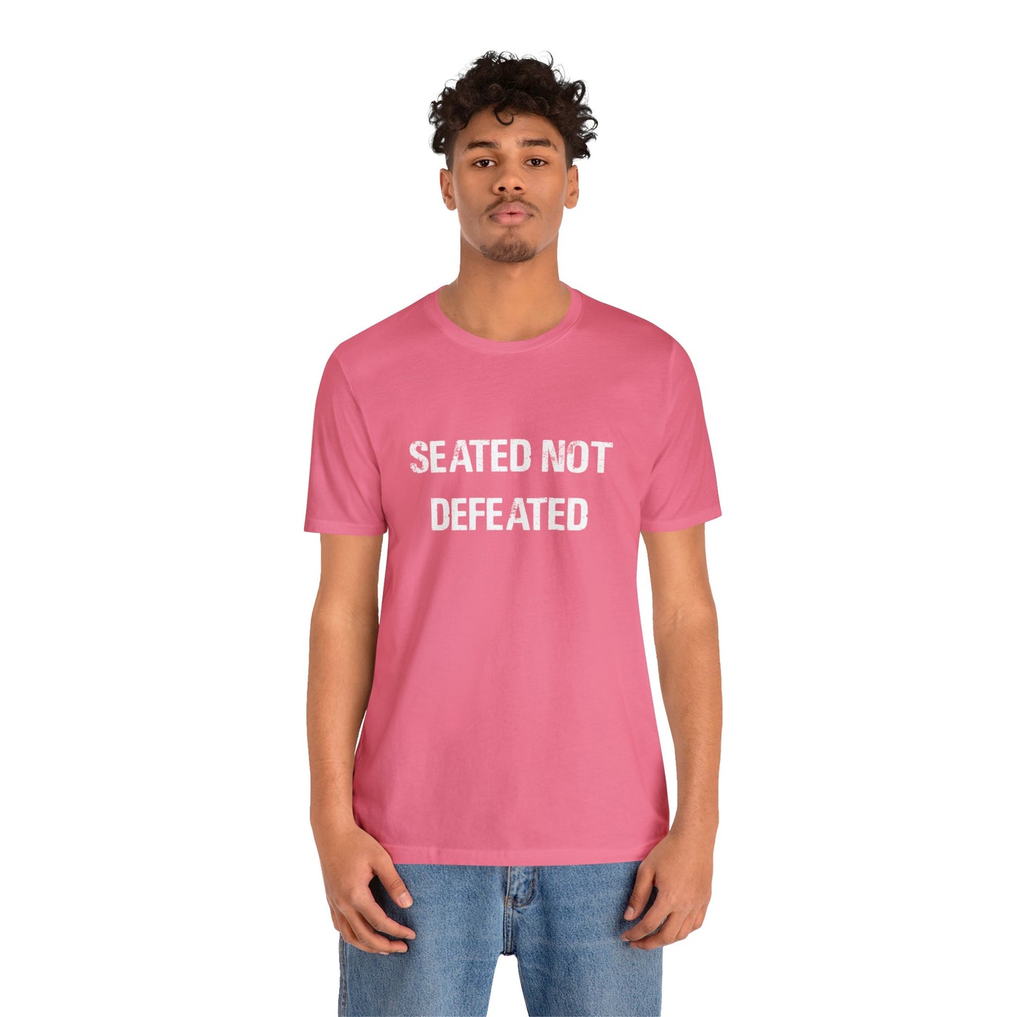 Seated Not Defeated Logo - Unisex Jersey Short Sleeve Tee