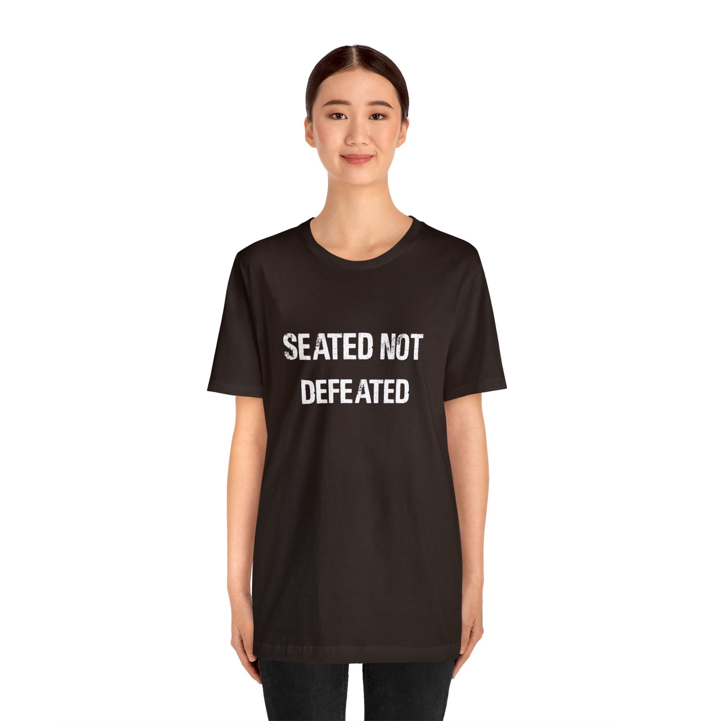 Seated Not Defeated Logo - Unisex Jersey Short Sleeve Tee