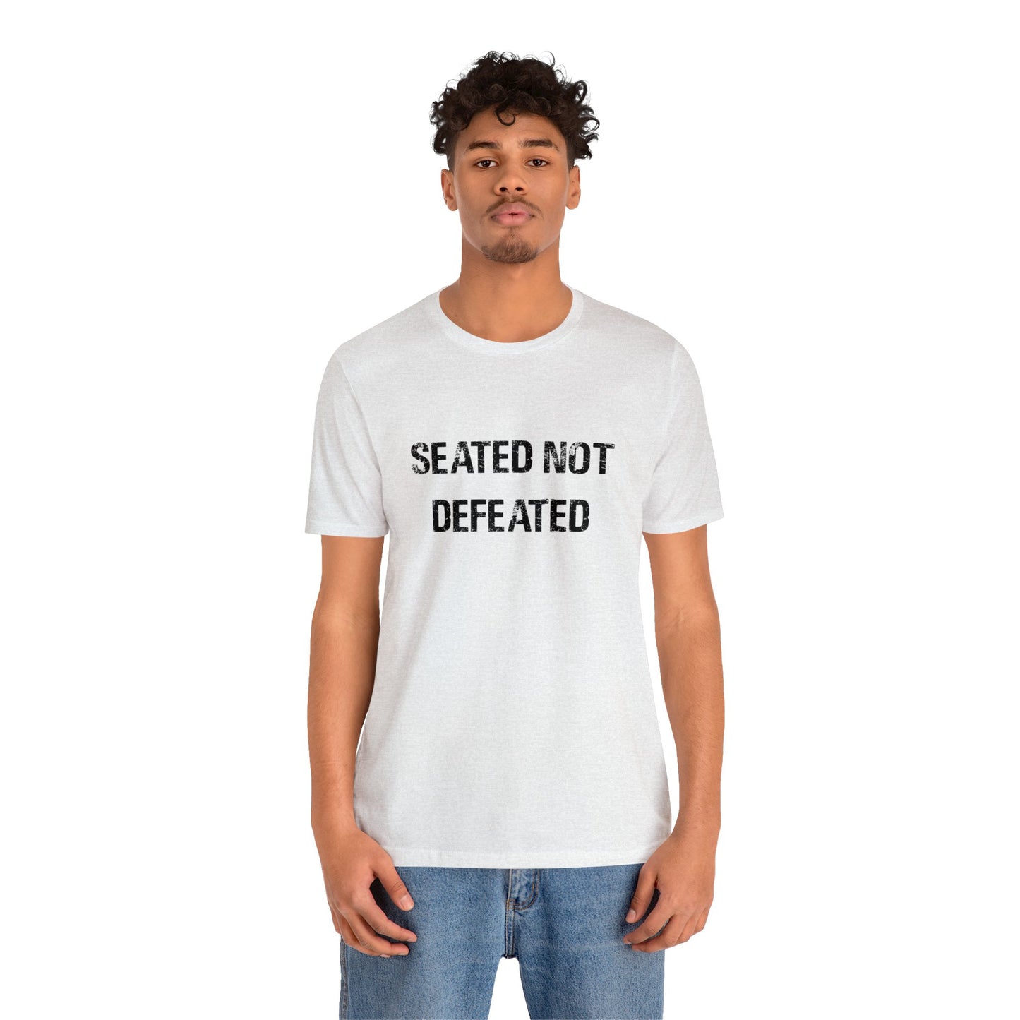 Seated Not Defeated Logo - Unisex Jersey Short Sleeve Tee