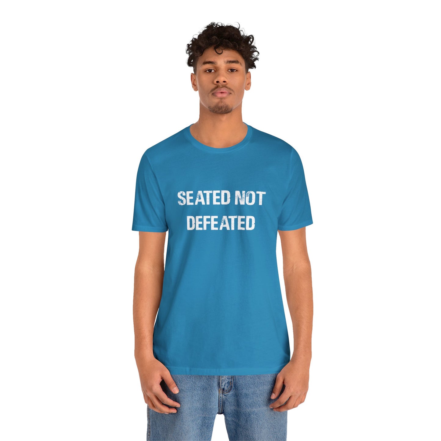 Seated Not Defeated Logo - Unisex Jersey Short Sleeve Tee