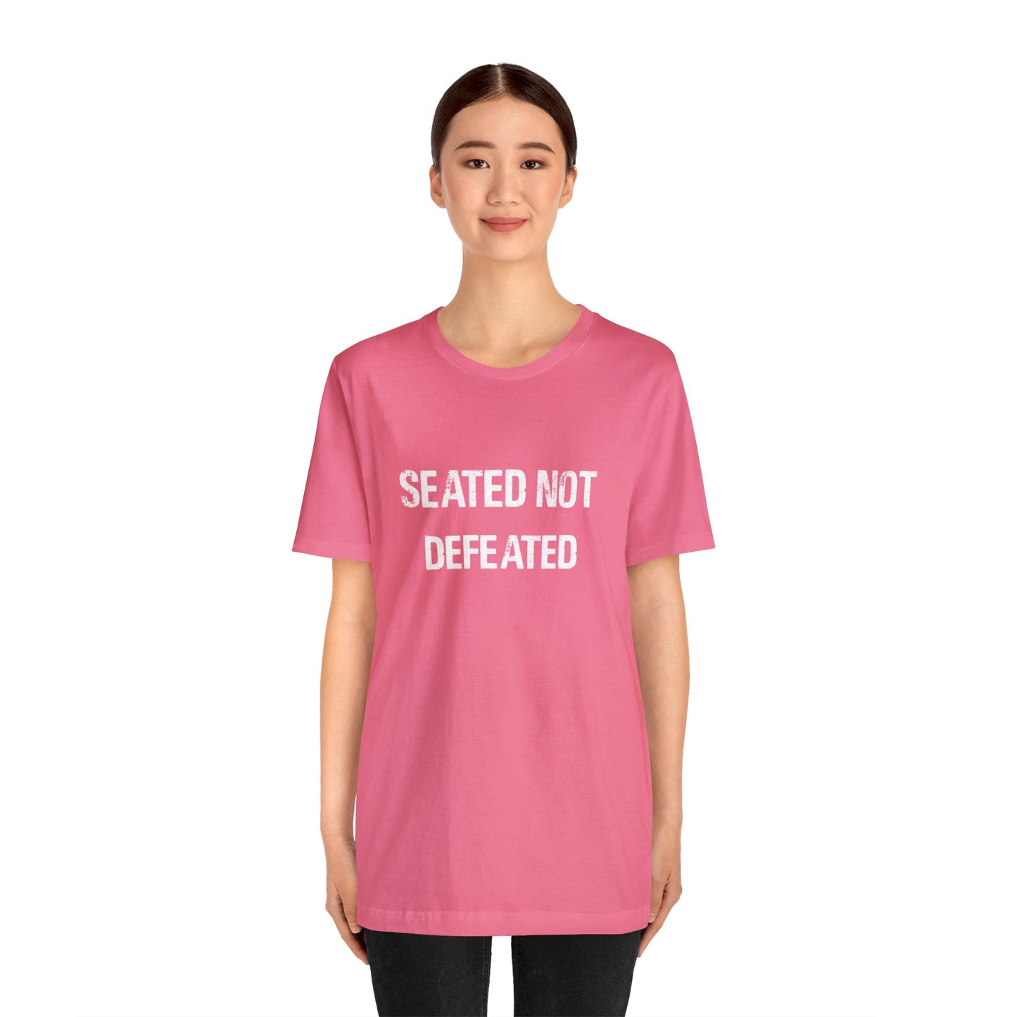 Seated Not Defeated Logo - Unisex Jersey Short Sleeve Tee