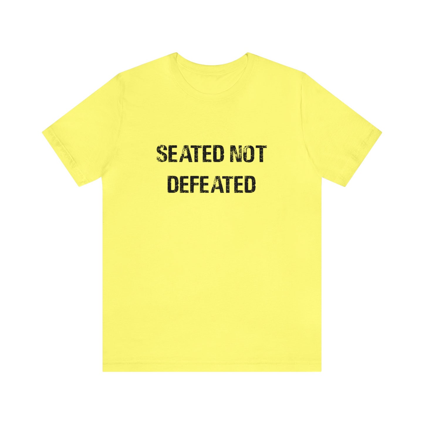 Seated Not Defeated Logo - Unisex Jersey Short Sleeve Tee