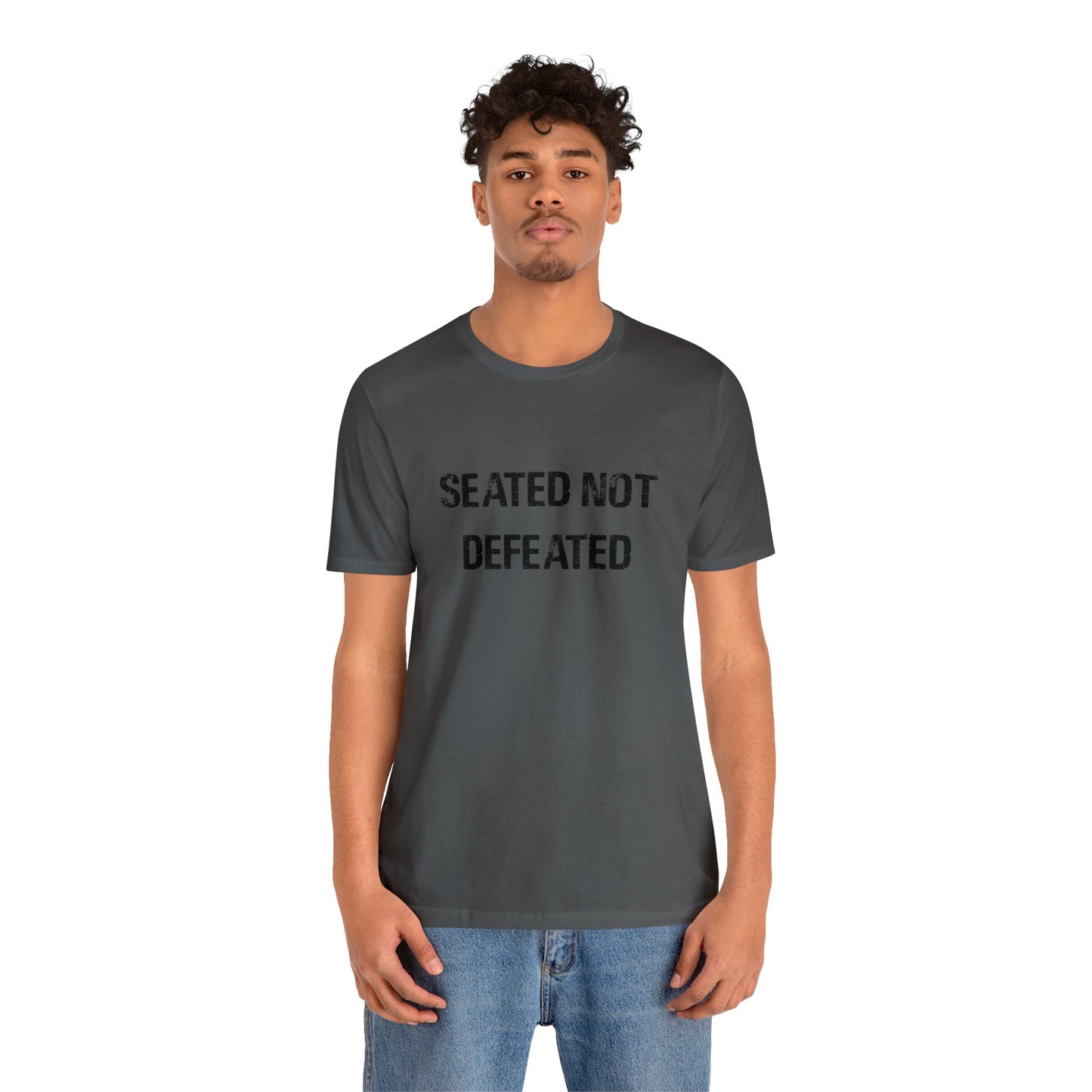 Seated Not Defeated Logo - Unisex Jersey Short Sleeve Tee