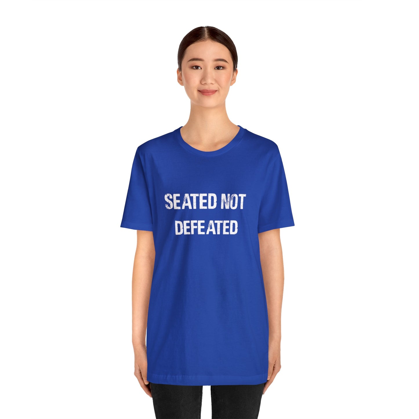Seated Not Defeated Logo - Unisex Jersey Short Sleeve Tee