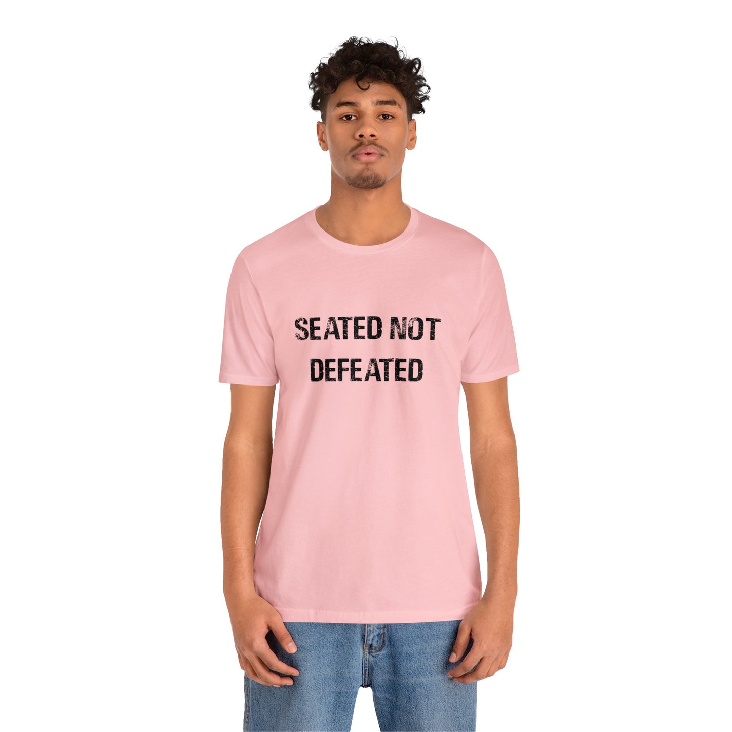 Seated Not Defeated Logo - Unisex Jersey Short Sleeve Tee