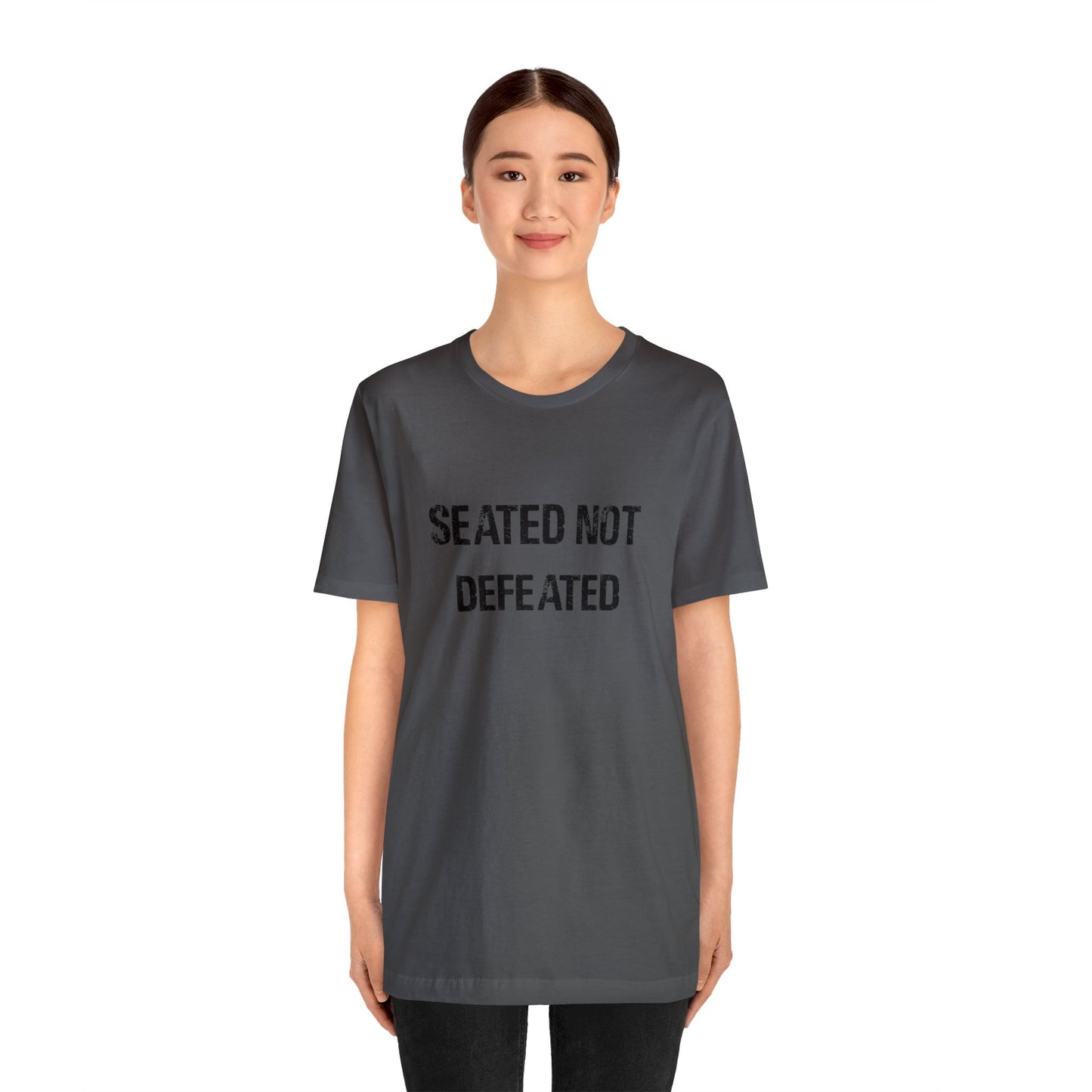 Seated Not Defeated Logo - Unisex Jersey Short Sleeve Tee