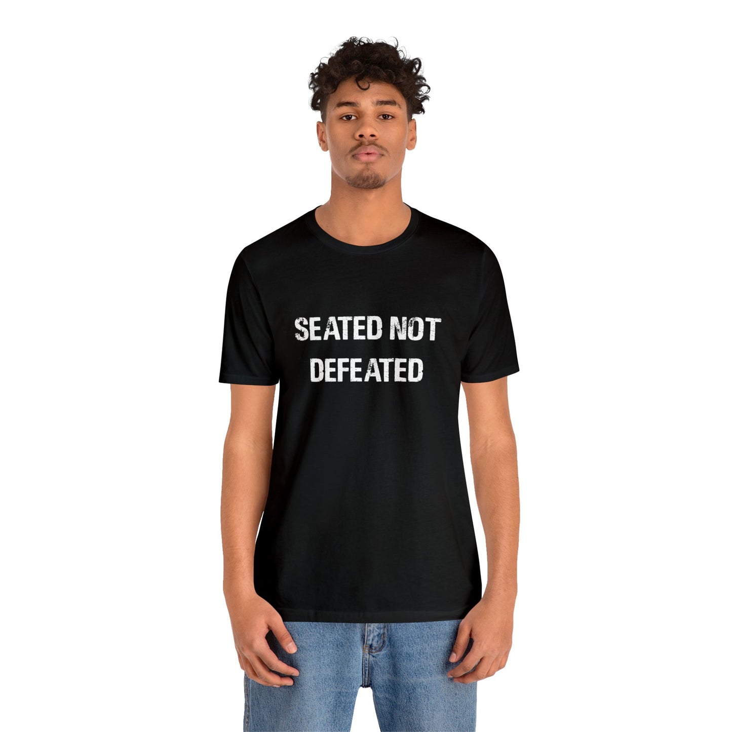 Seated Not Defeated Logo - Unisex Jersey Short Sleeve Tee